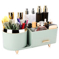 Beborxue 360¡Æ Rotating Makeup Organizer for Vanity with Drawers, Large Capacity Cosmetic Display Case, skincare organizer, Cosmetic Organizer for Lipstick, Skincare, Brushes, Eyeshadow, (Green)