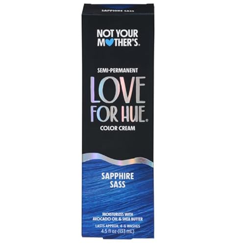 Not Your Mother's Love For Hue Semi-Permanent Hair Color Cream, Sapphire Sass, Blue 4.5 fl oz / 133 ml