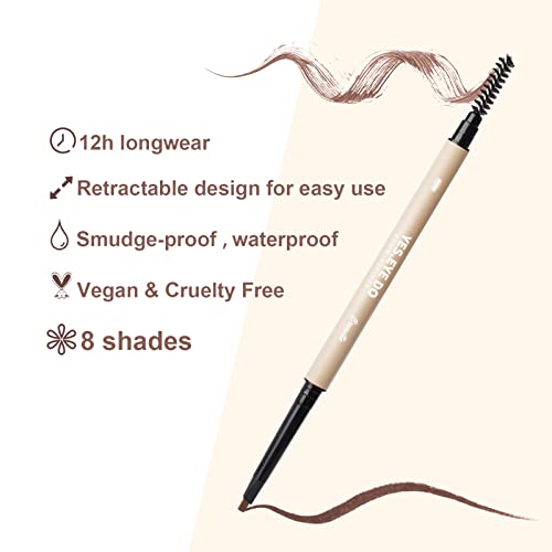 Light Grey Eyebrow Pencil for Older Women, Light Gray Eyebrow Pencil for Grey/Sliver Hair, Ultra Fine Gray Brow Pen with hair like strokes, Long-lasting, Waterproof, Mist, YES.EYE DO