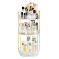 Rotating Makeup Organizer for Vanity, High-Capacity Skincare Perfume Storage, Bathroom Counter Organizer, 360 Spinning Cosmetic Dresser Countertop Organizers (White 3 Tier)