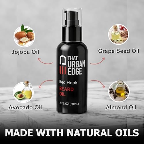 That Urban Edge Beard Oil for Black Men & All Beard Types, Non-Greasy Beard Conditioner, Softens & Hydrates, Red Hook Scent, Travel-Friendly, 2 Fl Oz