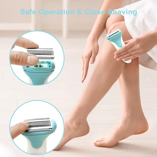 Painless Women's Electric Razor & Bikini Trimmer - Waterproof Cordless Foil Shaver for Body,Legs,Underarms & Bikini Line,Wet/Dry TikTok Viral Hair Removal,Viridian/YHB7
