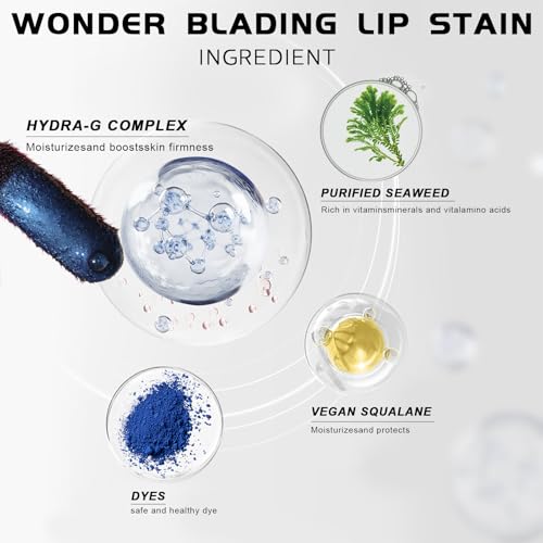 Lip Stain Peel off, Peel Off Lip Stain - Long Lasting Matte Lip Tattoo Transfer Proof Lipstain Infused with Hyaluronic Acid & Vitamin E for All Skin Types Vegan & Cruelty-Free