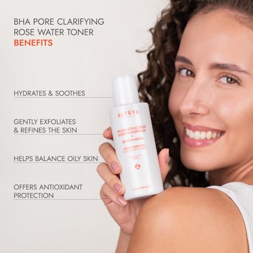 Alteya Organics BHA Pore Clarifying Rose Water Toner (2% Salicylic Acid Acacia Complex Plus Witch Hazel)