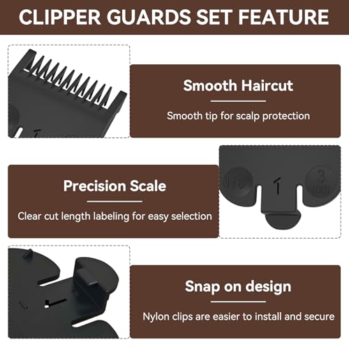 Professional for Wahl Clipper Guards Cutting Guides Set, 10Pack Hair Clipper Guards Set Compatible with Most Wahl Clippers, Cutting Lengths from 1/16" to 1" (1.5mm to 25mm)