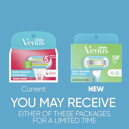 Gillette Venus Extra Smooth Womens Razor Blade Refills,Designed for a Close,Smooth Shave,4 Count (Pack of 2)