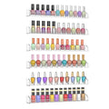 15 Inch Acrylic Nail Polish Rack for Wall Set of 6, Wall Mounted Nail Polish Display Rack with End Caps, Nail Oranizer and Storage for Nail Tech, Hold Up to 90 Bottles (15 Inch)