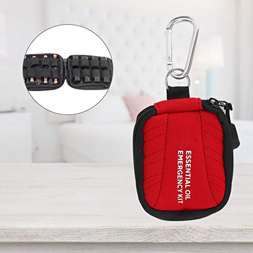Pongnas Essential Oil Travel Carrying Case, Anti-drop Holds 16 Slots Portable Mini Travel Storage Bag With a Key Chain