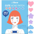 LitBear Acne Pimple Patch, 6 Sizes 252 Dots Cute Pimple Patches with Salicylic Acid, Tea Tree Oil & Calendula Oil, Hydrocolloid Acne Patches for Face, Colorful Zit Patch Blemish Sticker Acne Dots