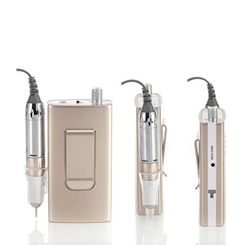 Miss Sweet Portable Nail Drill Machine Rechargeable Electric Nail File for Acrylic (Sweet Gold)