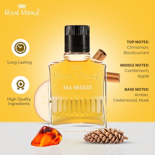 Royal Mirage Sea Breeze Aftershave for Men - Refreshing Post-Shave Lotion with Woody Spicy Fragrance - 3.4 oz After Shave Splash
