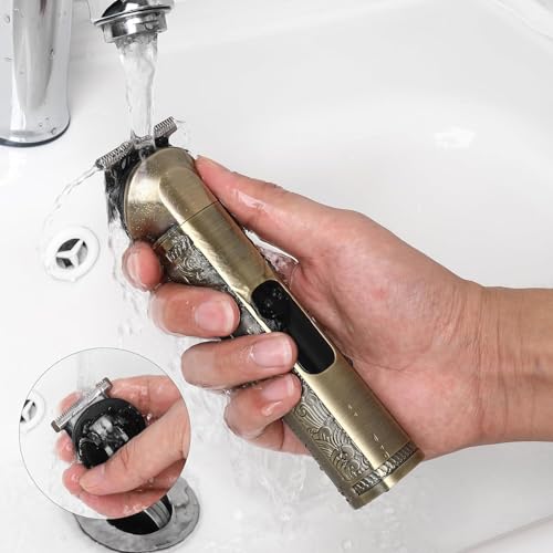 Hatteker Beard Trimmer Kit Professional Hair Clipper Zero Gapped T-Blade Electric Razor Shaver for Nose Ear Body Face Mustache Trimmer for Men Cordless Grooming Kit 8 in 1