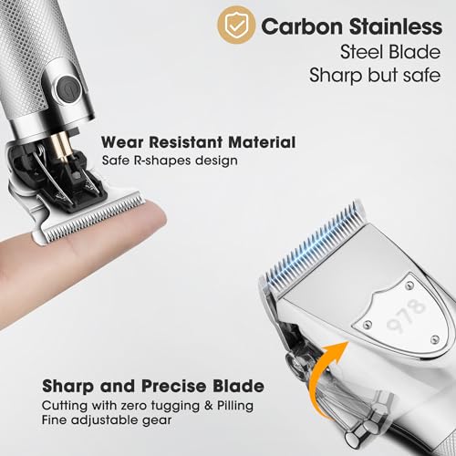 Lanumi Professional Hair Clippers Electric Razor Shavers Men 3 Piece Set Rechargeable Clippers and Trimmers Beard Trimmer Barber Kit with Travel Case Clippers for Hair Cutting Gifts for him