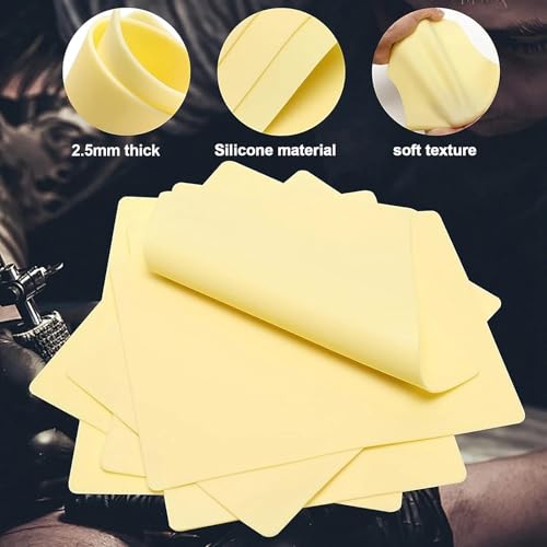 Tattoo Practice Skins Mixed 6Pcs - Autdor 2.5mm & 3mm Realistic Fake Skin Sheets Includes 3x 12*8in and 3x 8*6in for Reusable Double Sided Large Tattoo Skin for Beginners Pro Artists Tattoos Training