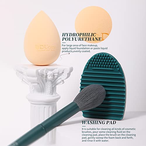DUcare Makeup Brushes Set 17 Pcs with Brush Cleaning Mat and Makeup Sponge +Mirror with Stand