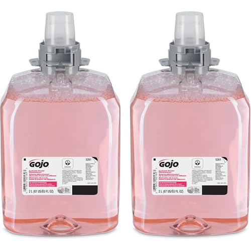 GOJO Luxury Foam Handwash, Cranberry Fragrance, EcoLogo Certified, 2000 mL Hand Soap Refill FMX-20 Push-Style Soap Dispenser (Pack of 2) - 5261-02