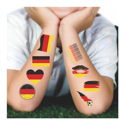 40 Pcs Individual Temporary Meme Germany Flag Tattoos for Kids Fans Face Tattoo Stickers for Adults Group Activity Props