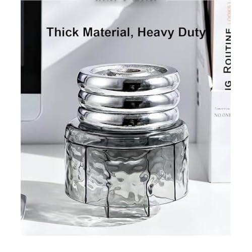 Multifunction Cosmetic Organizer, Rotating Makeup Brush Holder with Multi-Compartment Design, Countertop Organizer for Vanity, Bathroom Counter, Pantry, Cabinet (Transparent Ripple)