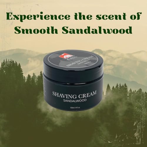 G.B.S Sandalwood Shaving Cream for Sensitive Skin, Hydrates, Nourishes for Close Smooth Shave, Protects Skin from Cuts, Bumps, Redness and Irritation (Pack of 3)