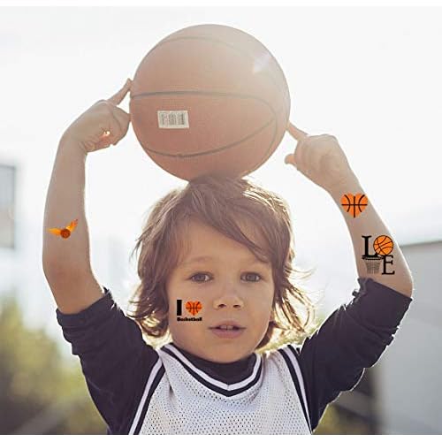 Oringaga 300 Basketball Temporary Tattoos for Kids - Sports/Basketball Birthday Baby Shower Party Supplies Goodie Bag Stuffers Favors Prize Motivational Stickers(24 Sheets)