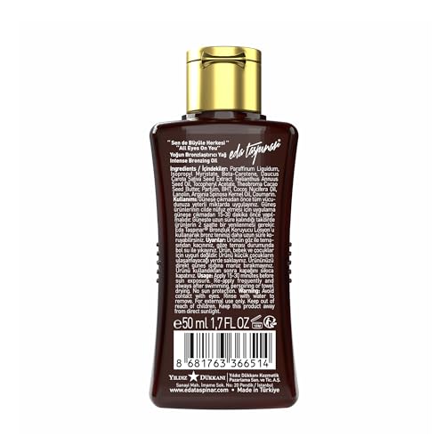 Eda Taspinar Travel Size Intense Tanning Oil | Fast Bronzing Formula for Beach & Outdoor Use | Accelerated Dark Mediterranean Tan | No SPF | Golden & Long-Lasting | (50 ml/1.7 fl oz) 2 Pack