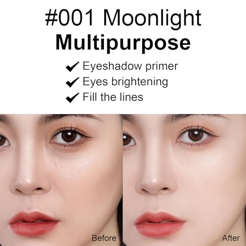 Single Matte Eyeshadow, Off White Eye Shadow, Ultra-fine Lightweight Powder, Brightenning Primer Base Eyeshadow, High Pigment, Long Lasting, Multiuse Blendable Korean Eyes Makeup, Moonlight