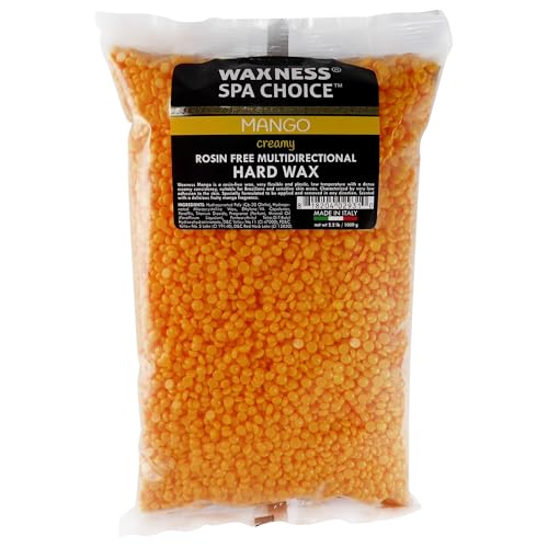 Waxness Spa Choice Assorted Hard Wax Beads 2.2 lb 1 kg Pack of 3 - Mango, Coconut, Baby Blue