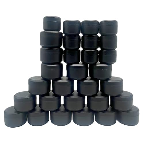 30 Pcs Cosmetic Jars Set, 10¡¿5ml + 10¡¿10ml + 10¡¿15ml Empty Refillable Containers with Lids, Small Plastic Travel Pots for Face Cream, Lip Balm, Lotion, Powder, Glitter, DIY Crafts Storage