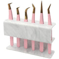 6 Holes Tweezers Holder Eyelash Extension Supplies Display Stand, Marble, 1 Pc