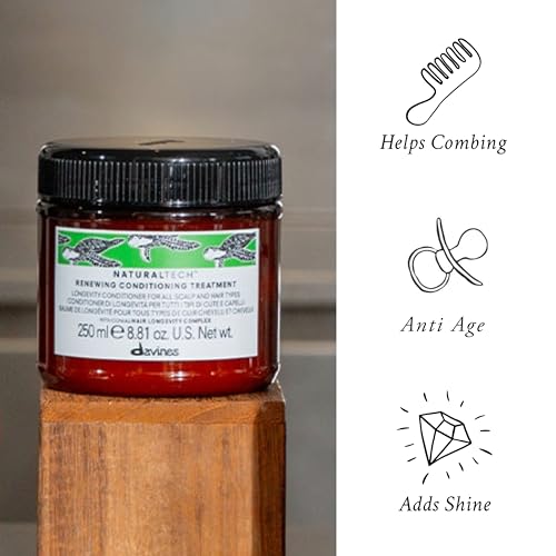 Davines Naturaltech Renewing Conditioning Treatment, Anti-Aging & Maintenance for All Hair Types / Aging - With Hair Longevity Complex - Prolongs Hair Lifecycle, 8.45 Fl Oz