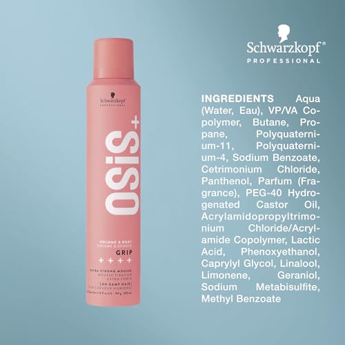 OSiS+ Grip Extreme Hold Mousse - Extra Strong Control Volume Mousse with Heat Protection