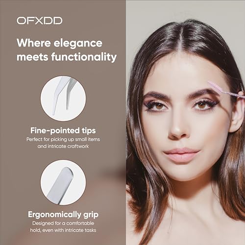 Tweezers for Crafts 3.94¡È - Ingrown Hair Tweezers Stainless Steel - Tweezers Precision for Plucking Eyebrow, Curved - Fine Pointed Tweezers for Splinter