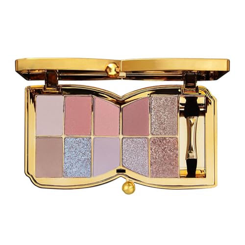 Glitter Eyeshadow Palette, 10 Colors Sparkle Shimmer & Matte Eye Shadow Highly Pigmented Waterproof Long Lasting Makeup Set (Color 10)
