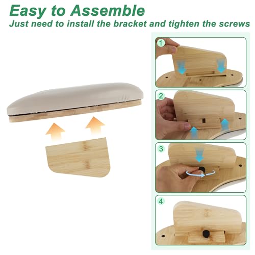 VOCOSTE Arm Rest for Nails Tech, U Shaped Nail Arm Rest, Manicure Hand Rest with Detachable Brackets, Hand Rest for Nails Tech, Nail Hand Rest for Nail Tech Must Haves, Coffee Color