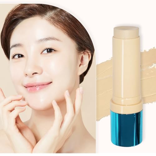 ENOUGH Collagen 3X Moisture Stick Foundation with Brush, Full Coverage Tinted Sunscreen for Face, Long-Lasting Korean Makeup, Perfect ¬´inted ¬®oisturizer with SPF 50+ (#13N Light Beige, 0.49 oz / 14g)
