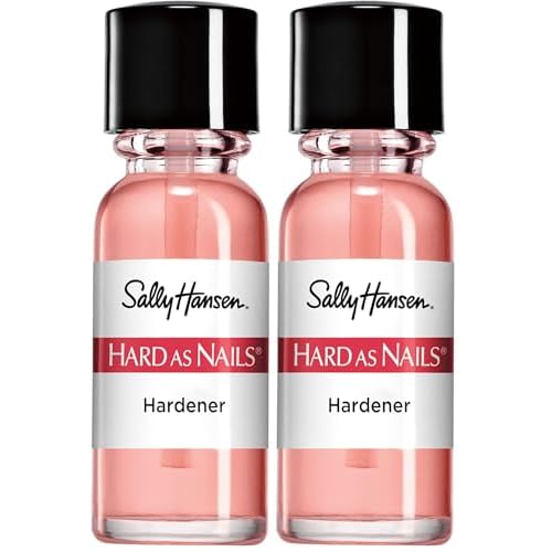 Sally Hansen Hard As Nails Nail Strengthener, Natural Tint | Pack of 2 | Rosy Tint | Base Coat | 0.45 Fluid Ounces
