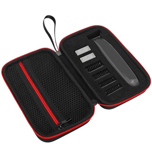 LinMei Hard Travel Carrying Case Compatible with One Blade, Series XT5 Hybrid Electric Trimmer and Shaver Black (Black-Red)