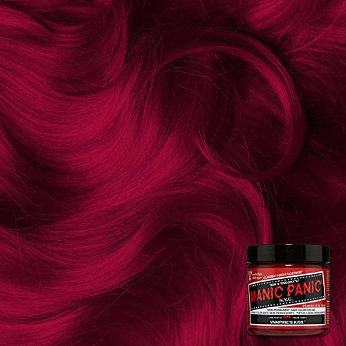 MANIC PANIC Classic Vampire's Kiss Semi Permanent Hair Color - Medium Red Hair Dye for Women & Men That Lasts 4-6 Weeks - Vegan, Ammonia & Cruelty-Free - Create & Mix Custom Shades (4oz / 3pk)