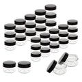 ZEJIA 3 Gram Sample Containers with Lids, 200 Count Tiny Sample Jars, 3ML Makeup Cosmetic Containers for Lip Balms, Lotion, Powder, Beauty Products(Black Lids)