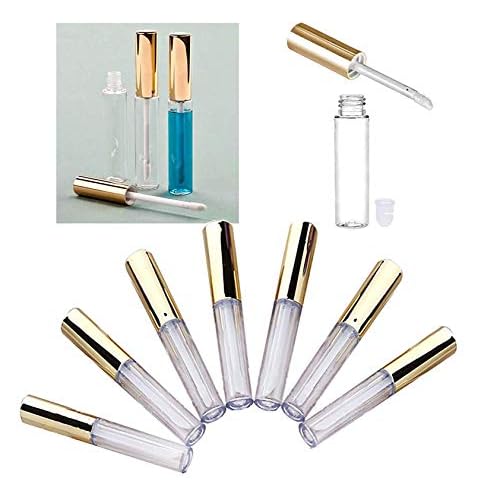 30 Plastic PET Lip Gloss Tubes 10ML Balm Container Clear Stopper Multi Color Lot (Gold)
