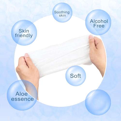 100 pcs Body Wet Wipes Individually Wrapped, Disposable Skin Cleansing Wipes, Individual Wrapped, Safe, Convenient, Lightweight, Aloe Vera for Butt, Hands, Face Cleaning, Daily Use