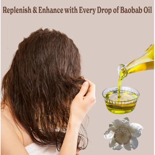 Natural Born Oils Baobab Oil, 8oz, Organic, Cold-Pressed, Antioxidant-Rich, Enhances Skin Elasticity, Strengthens Hair