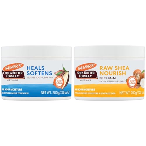 Palmer's Cocoa Butter Formula Daily Skin Therapy Solid Lotion with Vitamin E & Shea Butter Formula Raw African Shea Butter Balm, Nourishing Body Moisturizer for Rough, Dry Skin, 7.25 Ounces