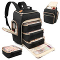 Nail Polish Organizer Backpack Holds 126 Bottles & Nail Lamp, Extra Large Nail Organizers and Storage Case with 3 Removable Pouches, Portable Nail Bag for Tech & Travel