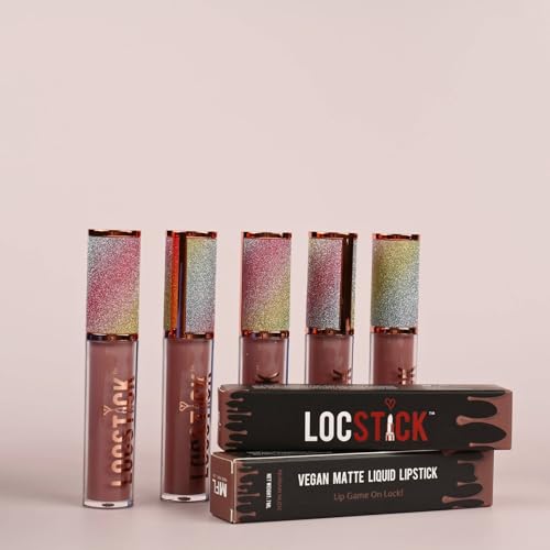 Made For Locs Vegan Liquid Matte Locsticks | Locs & Lipsticks | For The Locs Lady | Vibrant & Beautiful Lipsticks 2.5 ml (Nubian Nude)