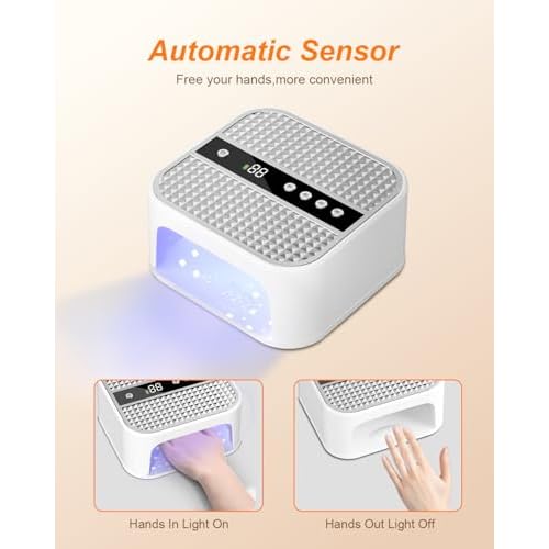 Cordless UV Nail Lamp, 55 LED Rechargeable UV Light for Gel Nails, Wireless Professional Gel Polish Light for Salon & Home