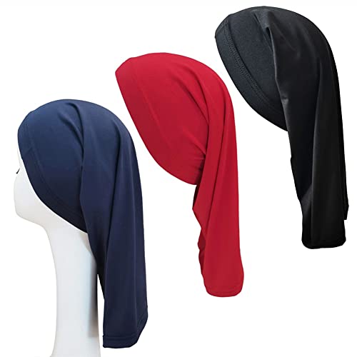 Dreadlocks Tube Socks for Long Dreads Braids Women Men Spandex Sleep Caps Jumbo Twists Hair Covers Shower Caps(Black,Red,Navy Blue)
