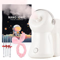 Facial Steamer,with 7 Colors Led Light,Face Steamer for Facial Deep Cleaning,Warm Mist Nano Ionic Steamer for Face Spa Kit,Face Humidifier,Facial Sauna Use at Home, Gift for Women（Rosegold with Light）