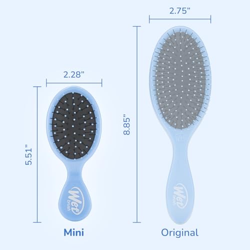 Wet Brush Squirt Detangling Brush, Sky, Mini Detangler, No Tangle Ultra-Soft IntelliFlex Bristles, Wet & Dry Styling Hairbrush for Women & Men, All Hair Types