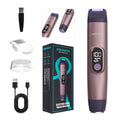 PRITECH Bikini Trimmer for Women, 2-in-1 Painless Electric Razors for Silk Skin, Portable Lady Shaver for Women Private Area, Face, Legs & Underarms, Wet/Dry LED